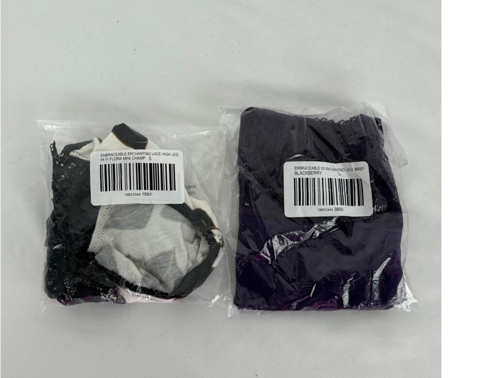 Soma Embraceable Super Soft Enchanting Lace Brief Set Of 2 Womens Small New